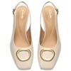 CLARKS WOMENS MID HEEL SLINGBACK - CREAM LEATHER